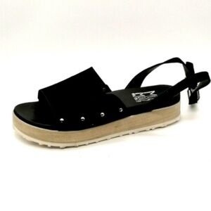 NIB MIZ MOOZ EU 41 Stella platform sandals in black w tie up ankle straps